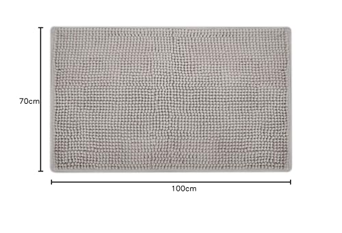 Tapis de douche moelleux gris clair pour sortie de bain cocooning - 4