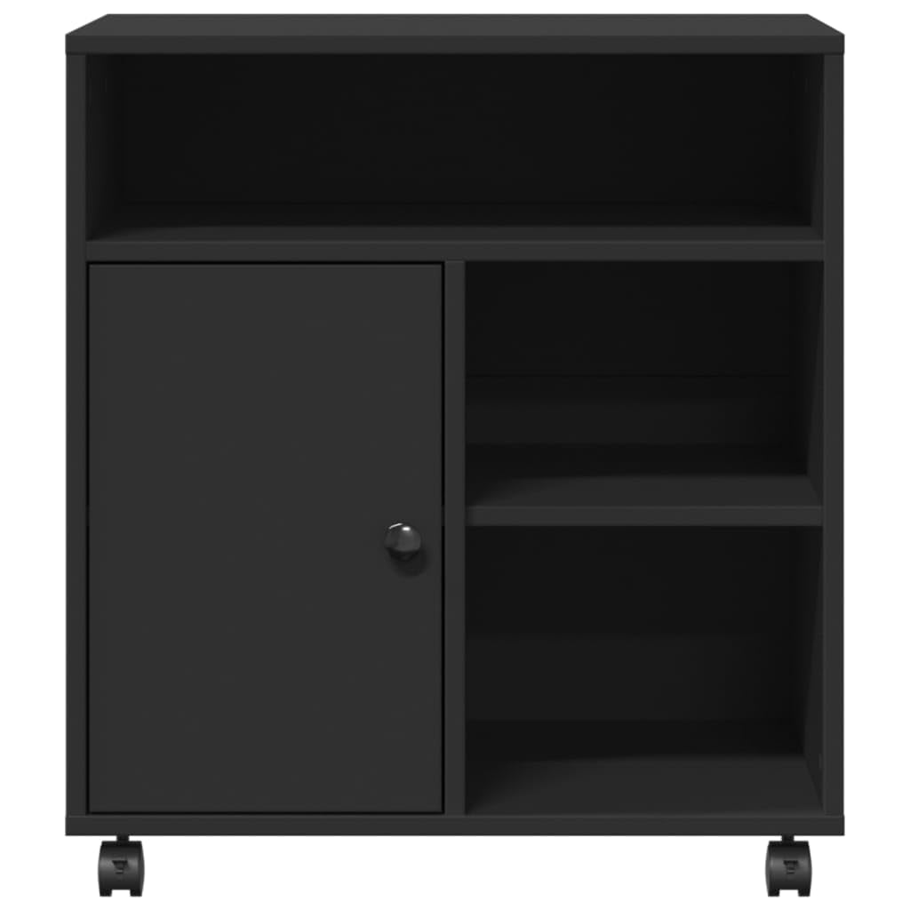 vidaXL Support d'imprimante avec roulettes Noir 60x50x67 cm, Table d'imprimante, Table d'imprimante d'ordinateur, Support d'imprimante avec Rangement