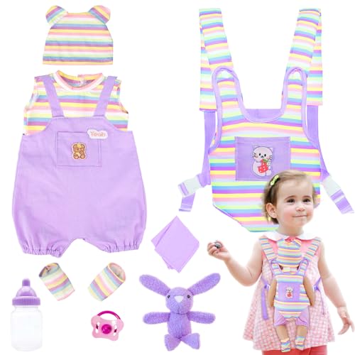 ZITA ELEMENT Baby Doll Carrier for 16-18 Inch Doll, Reborn Baby Doll Carrier with Doll Accessories for Doll Toys, Doll Carrier for Girls and Boys