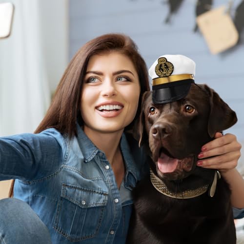 Warmhm Kapitänsmütze Für Hunde - Verstellbare Hundekostüm-Hut Für Kleine Und Große Hunde Perfekt Für Karneval Weihnachten Oder Als Accessoire Für Ihr Haustier
