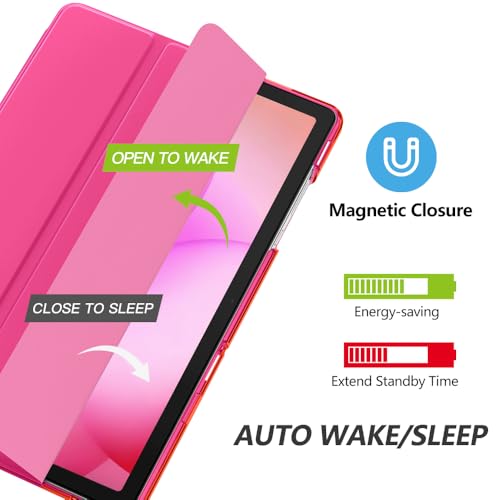 Image of MoKo for Samsung Galaxy Tab A11 Plus / A11+ Case 11 Inch 2026, Galaxy Tab A9 Plus / A9+ Case 11 Inch 2024, Slim Stand Hard PC Translucent Back Shell Smart Cover, Auto Wake /Sleep,Bright Pink