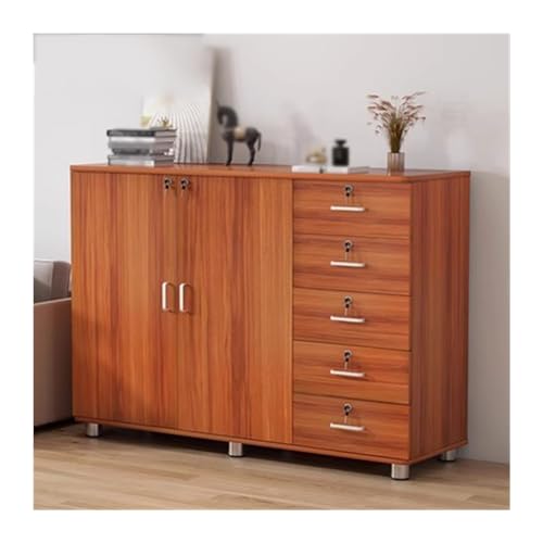 Armario Archivador Archivador de oficina, archivador de 5 cajones más gabinete de almacenamiento con cerradura, archivador de oficina, gabinete corto de madera, archivos de almacenamiento Mueble Ofici