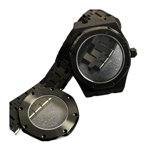 Boîtier NH35 octogonal acier PVD noir 42mm et verre saphir premium