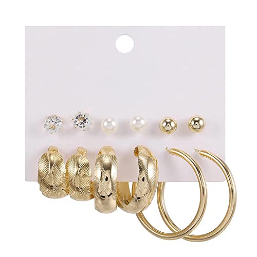 Image of Shining Diva Fashion Stylish Pairs Metal Earrings for Women and Girls