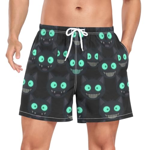Shorts de voleibol para playa y piscina bañador masculino de secado rápido con patrón de gatos