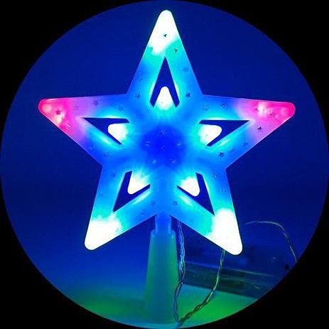 Estrela Ponteira Pisca Pisca Para Árvore Natal Colorida 10 Led Pilha
