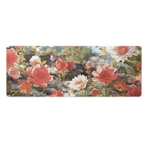 Tapis de souris XXL antidérapant floral résout les glissements sur le bureau