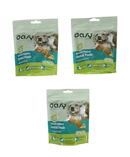 Oasy Snack Per Cani-Biscotti Ripieni Dental Fresh-OFFERTA-3 Buste da 70 g.
