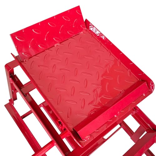 Rampas hidráulicas para coche, paquete de 2, alta capacidad 11000 lbs, con soporte para cambio de aceite y reparación en garage, color rojo miniatura 3