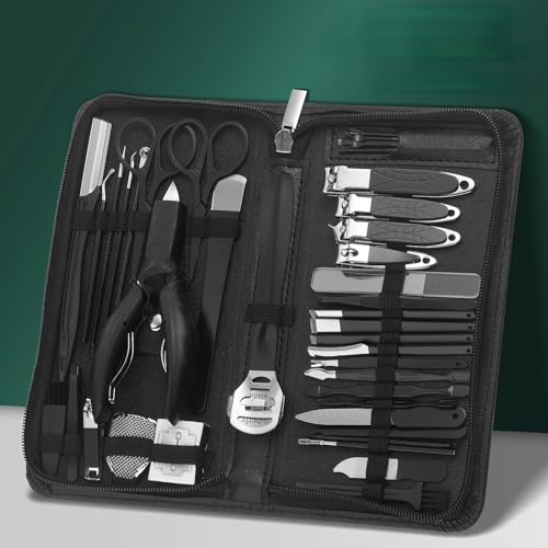 Kit de manucure et pédicure noir contre ongles incarnés et cuticules