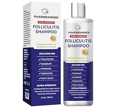 PHARMBANNER Folliculitis Shampoo, Seborrheic Dermatitis Shampoo, Antifungal Shampoo, Scalp Psoriasis Shampoo, Dandruff Sham…