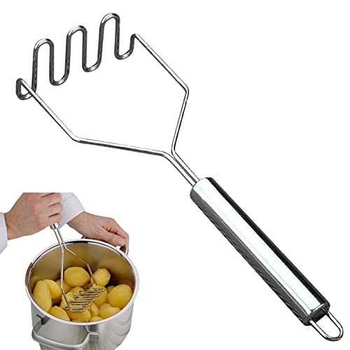 Passapatate in acciaio inossidabile, utensile da cucina professionale per schiacciapatate in metallo per fagioli, avocado, verdure-10,24 pollici ?Argento?
