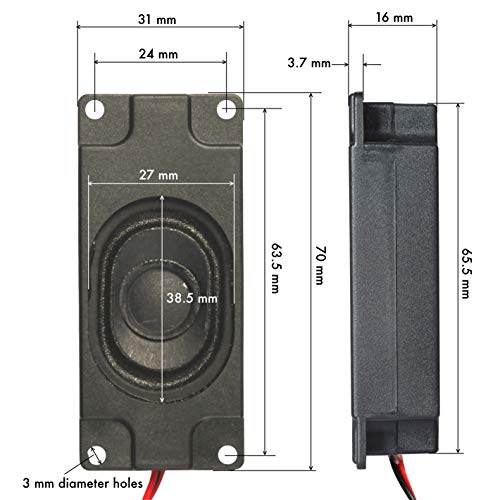 DIY Speaker Kit - PAM8403 5V Amplifier + 2Pcs 4 ohm, 3 watt Speakers - Mini Class D Digital Audio Amplifier amp Board Module kit for Arduino - Everything You Need, Includes 3.5mm Plug!