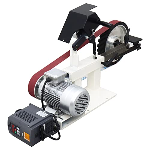 HayWHNKN 72-82inch Belt Grinder Belt Sander Machine 110V with Three Sets of Grinding Wheels Variable Speed Control 1500W 72inch Arc/Flat/Concave