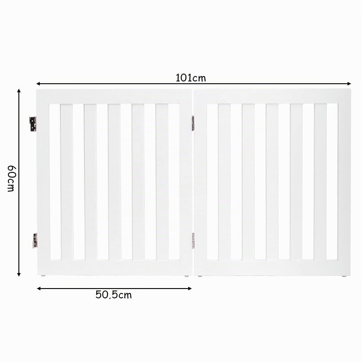 COSTWAY Barrière Autoportante pour Chien 2/3/4 Panneaux en Bois 60/89 cm Charnières Métalliques Pivotant à 360° Patins Antidérapants pour Maison Escaliers Portes