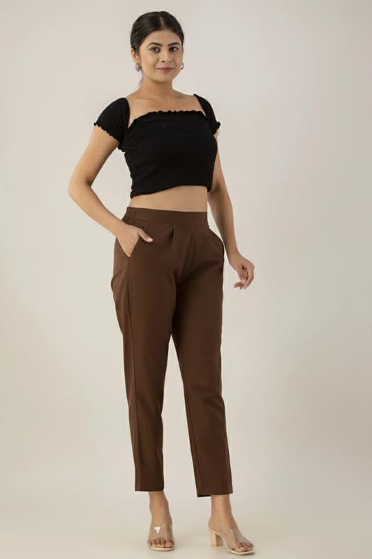 Image of Regular Fit Cotton Woman Trousers Pants Kurti Pant Casual Daily Formal Office Use