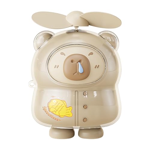 DzpKrka Ventilador Personal, Ventilador Personal Lindo Capybara, Silenciador USB Recargable para Camping Viaje Oficina Tienda