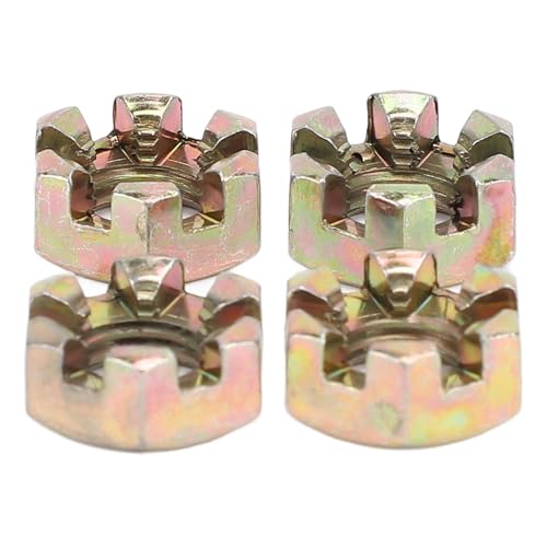 Image of 4PCS M10 Hex Slotted Nuts Steel Alloy Zinc Plating Wheel Alxe Hub Castle Nut for 50 to Quad Dirt Bike ATV Go Kart