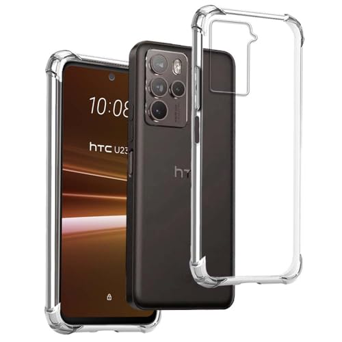 REY Funda Anti-Shock Gel Transparente para HTC U23 Pro, Ultra Fina 0,33mm, Esquinas Reforzadas, Silicona TPU de Alta Resistencia y Flexibilidad