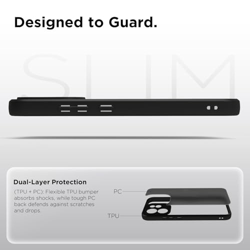 Image of RIGGEAR Shockproof Sleek Hybrid Armor Back Cover Case for Oppo Reno15 Pro Mini, Reno 15 Pro Mini 5G (Smoke Black Matte PC + Black TPU Bumper)