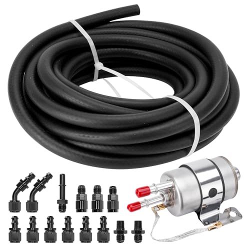 58 PSI LS Swap Fuel Filter Regulator with 25FT 6AN EFI Fuel Hose & 6 AN Fittings Compatible With C5 Corvette