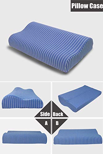 Eucoz Contour Pillow Case,Soft Cotton Pillow Cover for Memory Foam Neck Pillow,Replacement Pillow Protector for Neck Cervical Pillow,Latex Pillow,Hidden Zippered - Thumbnail 3