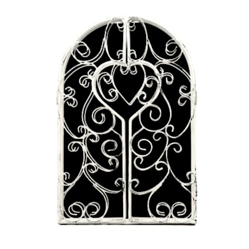 HomeZone Grande Vintage Retro Estilo Shabby Chic Metal Blanco Ventana Persiana Estilo Pared del Baño Espejos para Colgar en...