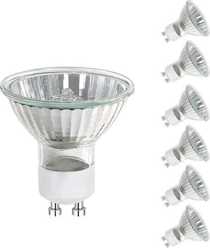 Trubuyware GU10 Halogen leuchtmittel 35 Watt GU10 35W 230V Halogenstrahler Dimmbar 2700K Warmweiß Halogen Spot Glühbirnen für Deckenbeleuchtung 6 Stück