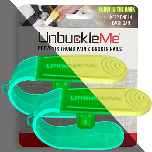 Image of UnbuckleMe Car Seat Buckle Release Tool - New 2024 Glow in the Dark - Easy Opener Aid for Arthritis, Long Nails, Older Kids - Button pusher for infant, toddler car seats - As Seen on Shark Tank (2 Pk)