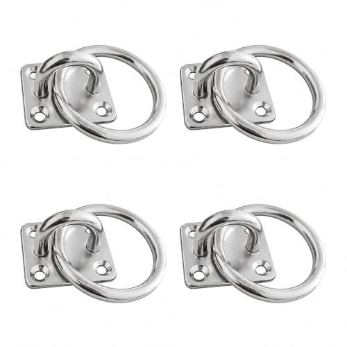 JVHLOV 4 Anillos de Lazo Galvanizados para Atornillar con Adaptador