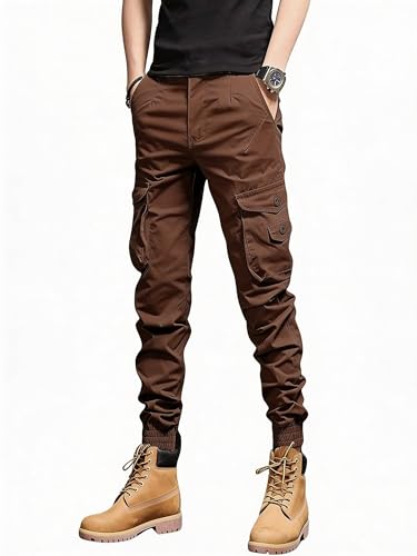 Image of Lymio Cargo for Men | Cotton Cargo Pant | Drawstring Waist Pant (Also Available in Plus Sizes)(09-12)