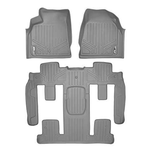 MAXLINER Custom Fit 2 Row Gray Floor Mat Liner Set Compatible with 2009-2016 GMC Acadia/2017 Acadia Limited/2009-2010 Saturn Outlook (2nd Row Bucket Seats)