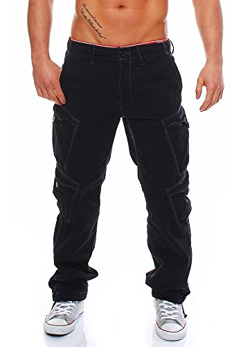 Jet Lag Herren Cargohose FW010 Loose Fit Schwarz 33/32