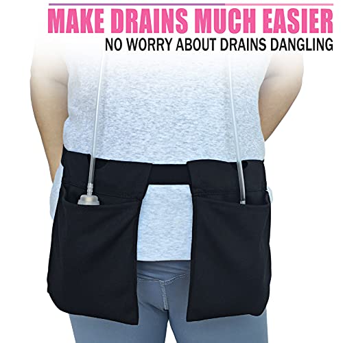 Bnrendles Mastectomy Drain Holder Pouches Large Capacity, Movable Drainage Pockets Stretchy For Breast Reconstruction Abdominal Explant Tummy Tuck, Post Jp Drains Management, Black #TOP1
