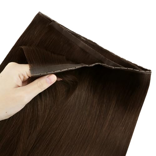 Image of Full Shine Butterfly Weft Hair Extensions 18 Inch 50G Warm Chestnut Brown | Natural Straight Volume, Invisible Double Layered Weft, Remy Human Hair Feel, Office Wear for Women, Seamless Fit Solution