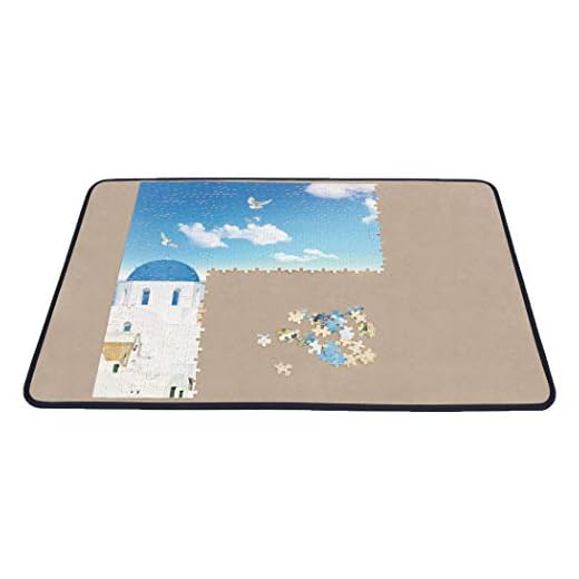 Becko Jigsaw Puzzle Board Portable Puzzle Mat for Puzzle Storage Puzzle Saver, Non-Slip Surface, Up to 1000 Pieces (Blue/Khaki)