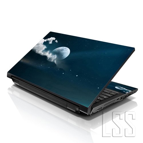 Image of LSS 17 17.3 Inches Laptop Notebook Skin Sticker with 2 Wrist Pads - Reusable Cover Protector Vinyl Sticker Cover Decal Fits 17 inch - 19 inch HP Asus Acer Samsung - Moon Pattern
