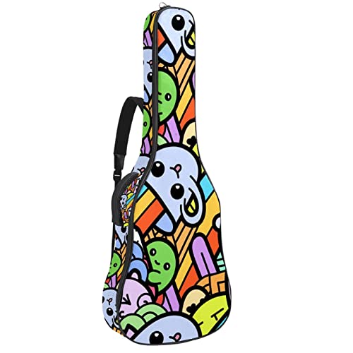 Housse de guitare en tissu Oxford imperméable avec bandoulière réglable - Les Beatles, Paul McCartney, John Lennon, RIngo Starr, George Harrison Housse de guitare en tissu Oxford imperméable avec bandoulière réglable