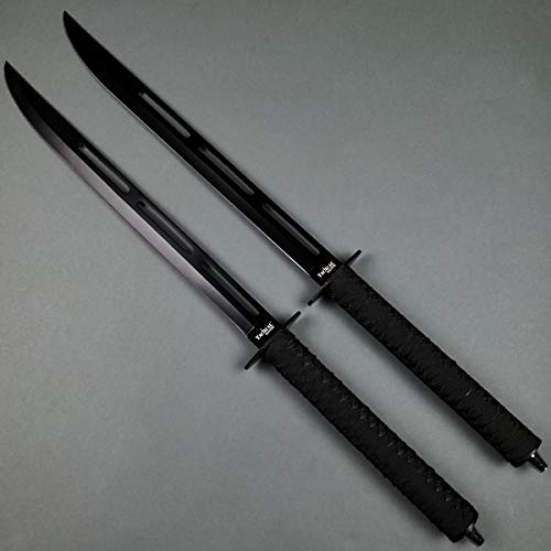 2 PCS Tactical Machetes, Tactical Fixed Blade Survival Katana Sword Set. for Camping, Collections, Gifts, Survival Tool Gear (Black-A) - Thumbnail 3