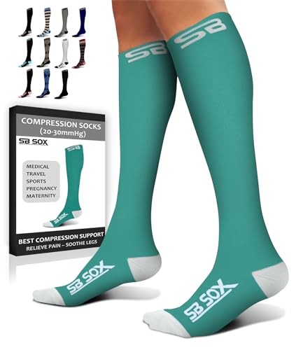 Image of SB SOX Compression Socks for Men & Women (20-30mmHg) - Best Compression Socks for Travel, Medical, Sports, Wide Calf Fit, and Daily Wear