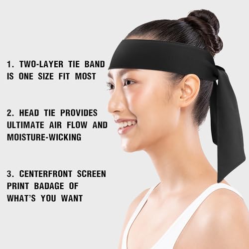 Image of ONUPGO 18Pcs Head Ties for Men Women, Adjustable Headbands Sports Sweatband Ninja Ties Head Band, Sweat Wicking Workout Headband for Sports, Running, Tennis, Yoga, Soccer, Karate