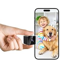 javiscam Mini Kamera inklusive Eurostecker,4K WiFi Überwachungskamera Innen Akku mit Nachtsicht, Kamera überwachung innen mit Bewegungserkennung/Cloud- & SD Speicher/Echtzeit-Video für Haustier,Baby