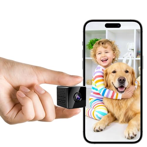 javiscam Mini Kamera inklusive Eurostecker,4K WiFi Überwachungskamera Innen Akku mit Nachtsicht, Kamera überwachung innen mit Bewegungserkennung/Cloud- & SD Speicher/Echtzeit-Video für Haustier,Baby
