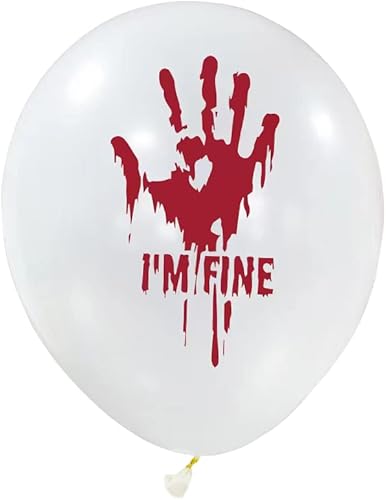 Miniatura 6 de Paquete de 50 globos de Halloween, negro, blanco, rojo y confeti para decoración de fiesta de cumpleaños de Halloween