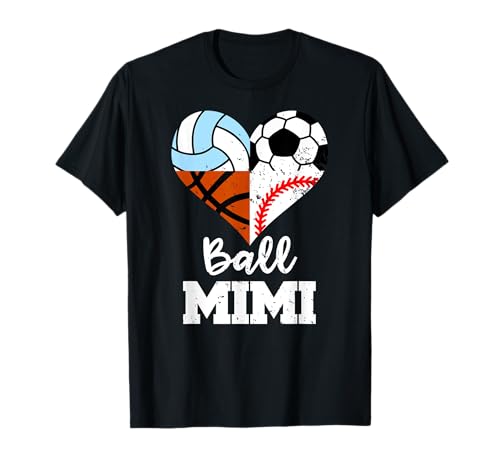Ball Mimi Soccer Baseball Volleyball Basketball Mimi Heart T-Shirt