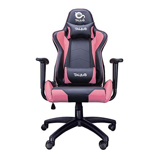 Talius Gecko V2 - Silla Gaming Rosa y Negra con Cuero, Ergonomía, Basculante, Alta Densidad y Nylon (Pink)