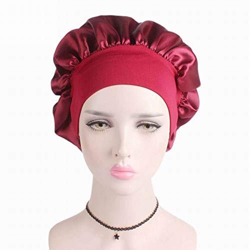 YOUNICER Banda elástica para Mujer Traceless Satin Sleeping Caps Bonete Cap de pérdida de Cabello Salon Bonnet