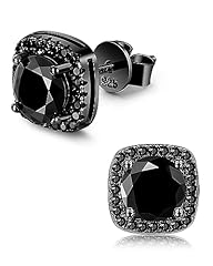 1 carats-(0.5ct*2)-5mm-Square Halo-Black