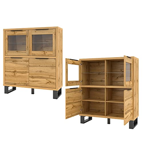 Lomadox Wohnwand inkl. Couchtisch in Wotan Eiche Nb., B/H/T ca. 394/190/50 cm – Bild 7