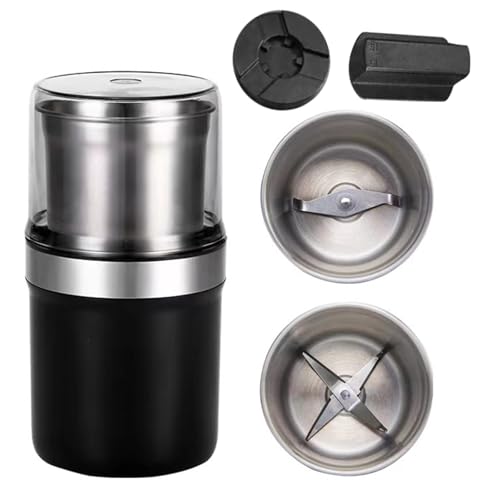 Electric Spice Coffee Grinder 200W Grain Mill with 2 Stainless Steel Bowls